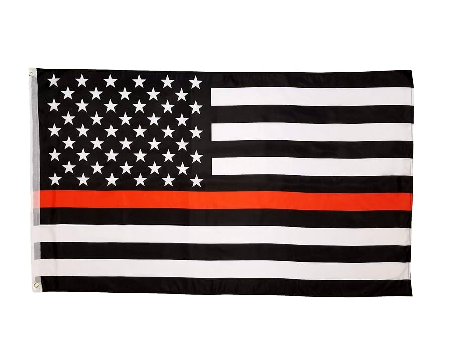 Amazon.co.jp: High Supply 3x5 細い赤い線旗 3x5 消防士旗 細い